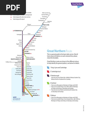 Great Northern Line Map Great Northern Route Map | Pdf | Rail Transport | Public Transport