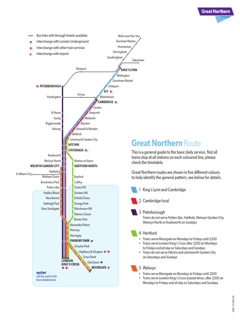 Great Northern Route Map  Rail Transport  Public Transport