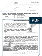 Prueba Institucional 1 Segundo Lenguaje