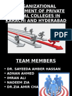 Organizational Assessment of Private Dental Colleges in Karachi and Hyderabad