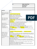 Cornell Notes Cell Transport