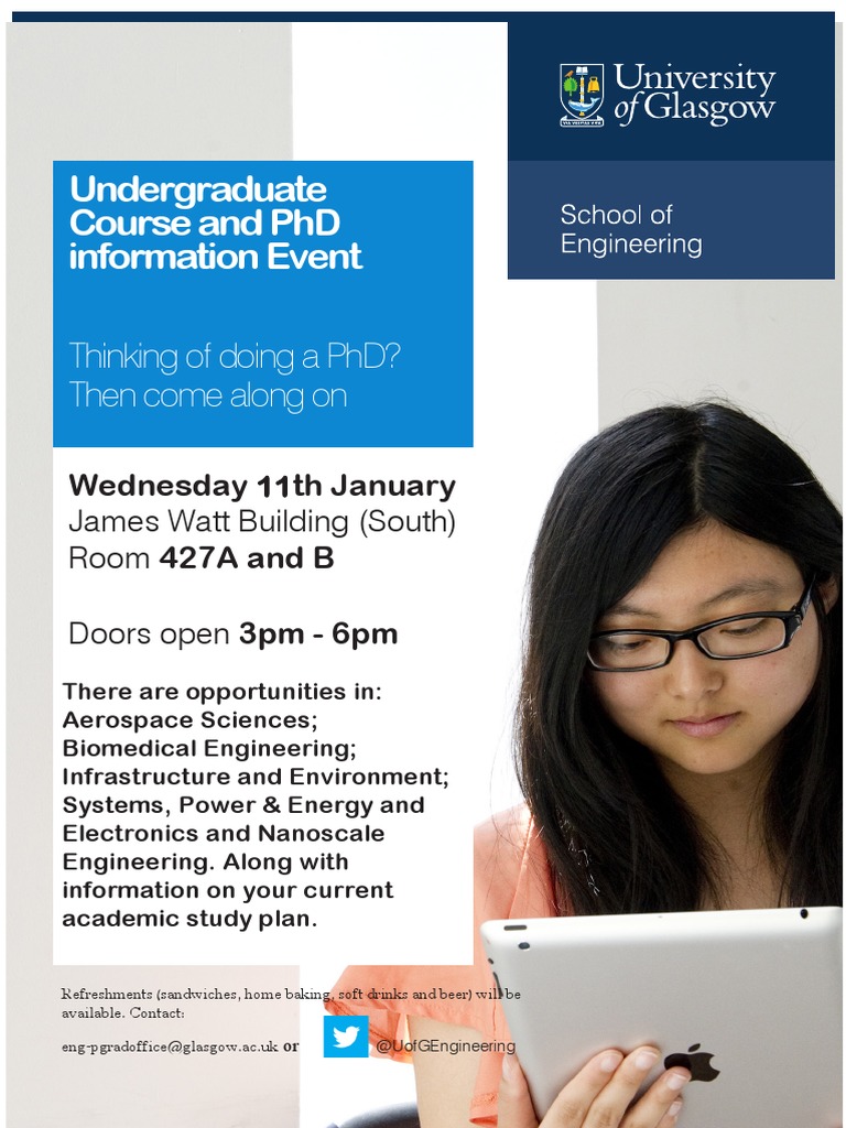 Undergraduate Course and PHD Information Event: Thinking of Doing A PHD ...
