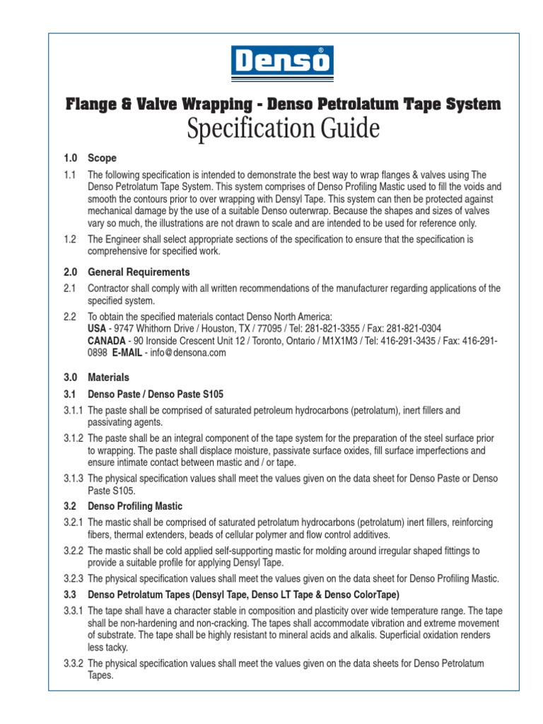 Denso Valve Flange Tape Wrapping Spec PDF Specification (Technical
