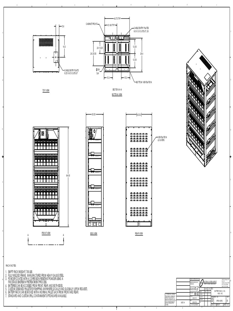 480V, HD Battery Rack, 12V,: Electronic System Support 888-475-9292 WWW ...