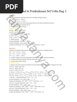 Contoh Soal Sel Volta Bag 1 Pdf