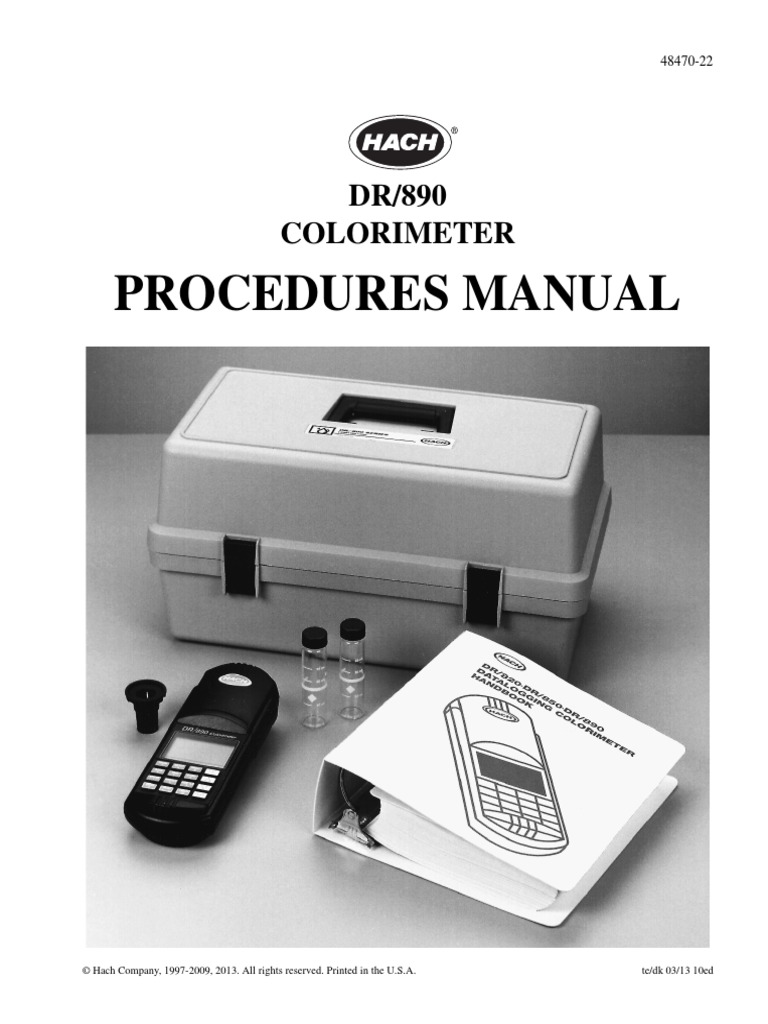 Procedures Manual: DR/890 Colorimeter | PDF