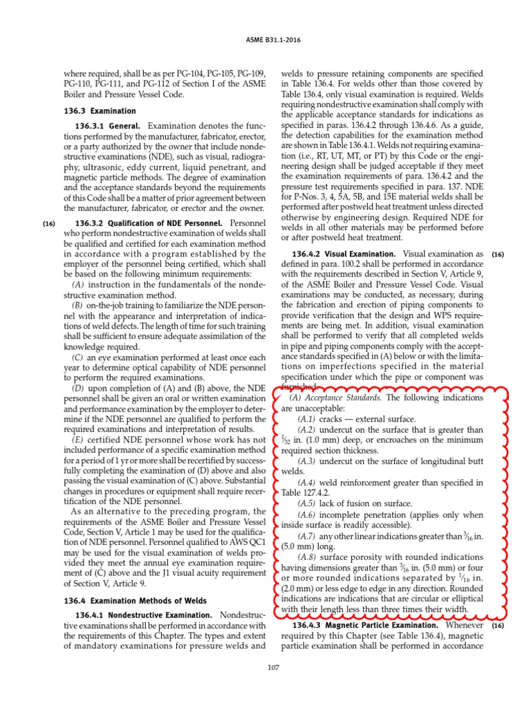 136.4.2 Visual Examination | PDF | Nondestructive Testing | Welding