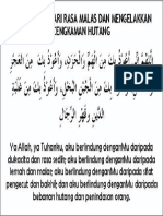 Doa Menghindari Rasa Malas Dan Mengelakkan Cengkaman Hutang