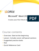 Training Presentation - Create Your First Word Document I