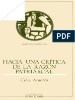 Celia Amorós-Hacia una crítica de la razón patriarcal