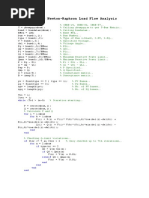 % Program For Newton-Raphson Load Flow Analysis: While