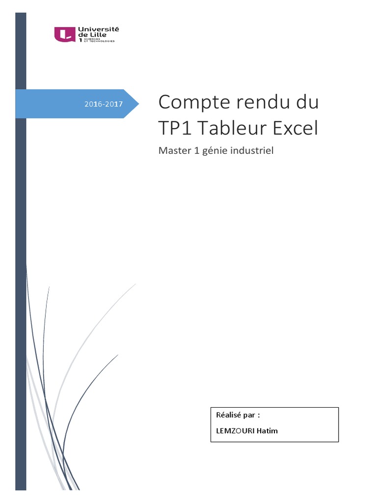 Utilisation d'Excel en TP Master 1 | PDF | Microsoft Excel | Feuille de ...