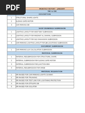 Monthly Report