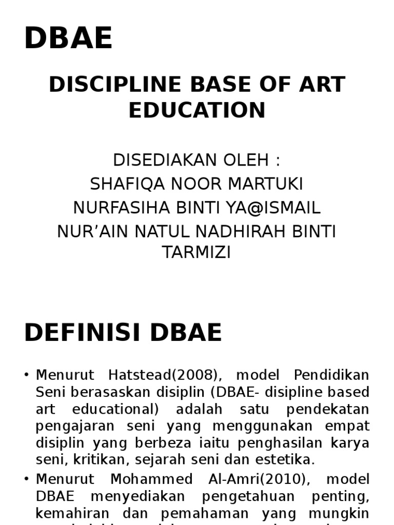 Teori DBAE dalam Pendidikan Seni | PDF