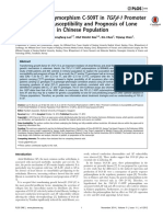 A Functional Polymorphism C-509T in TGFβ-1 Promoter Contributes to Susceptibility