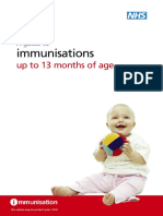 A Guide to Immunisations Up to 13 Months of Age