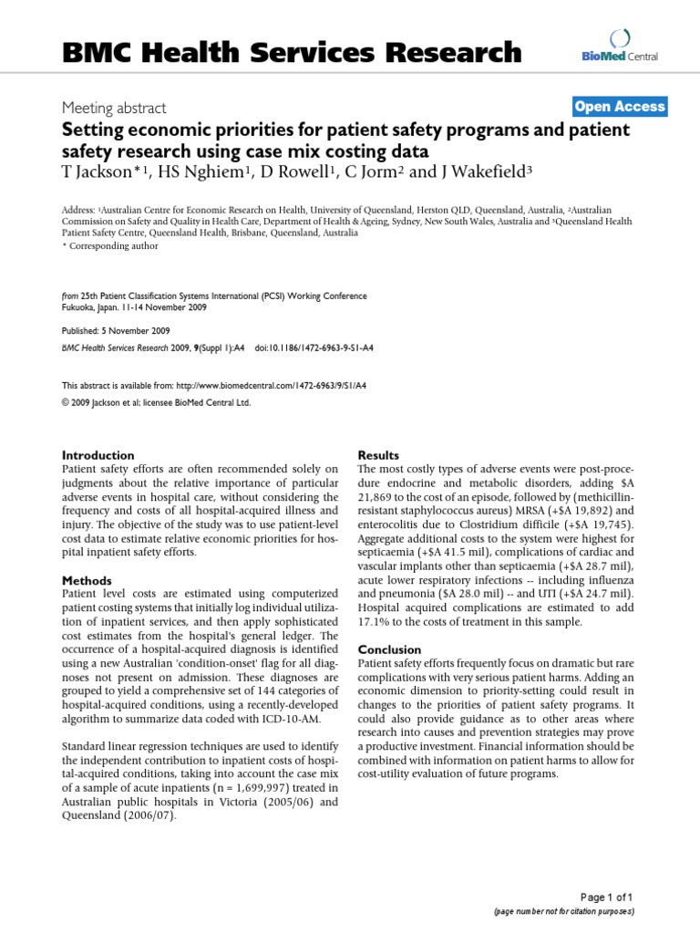 BMC Health Services Research | PDF | Patient Safety | Patient
