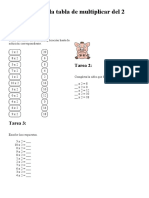 Ficha de La Tabla de Multiplicar Del 2: Tarea 1