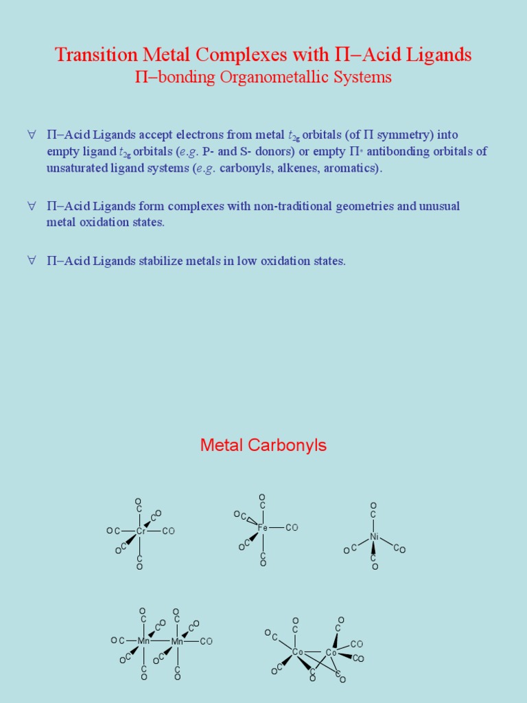 524Chem Metal Carbonyl Cluster Bondingw (1) Cluster Chemistry Coordination Complex