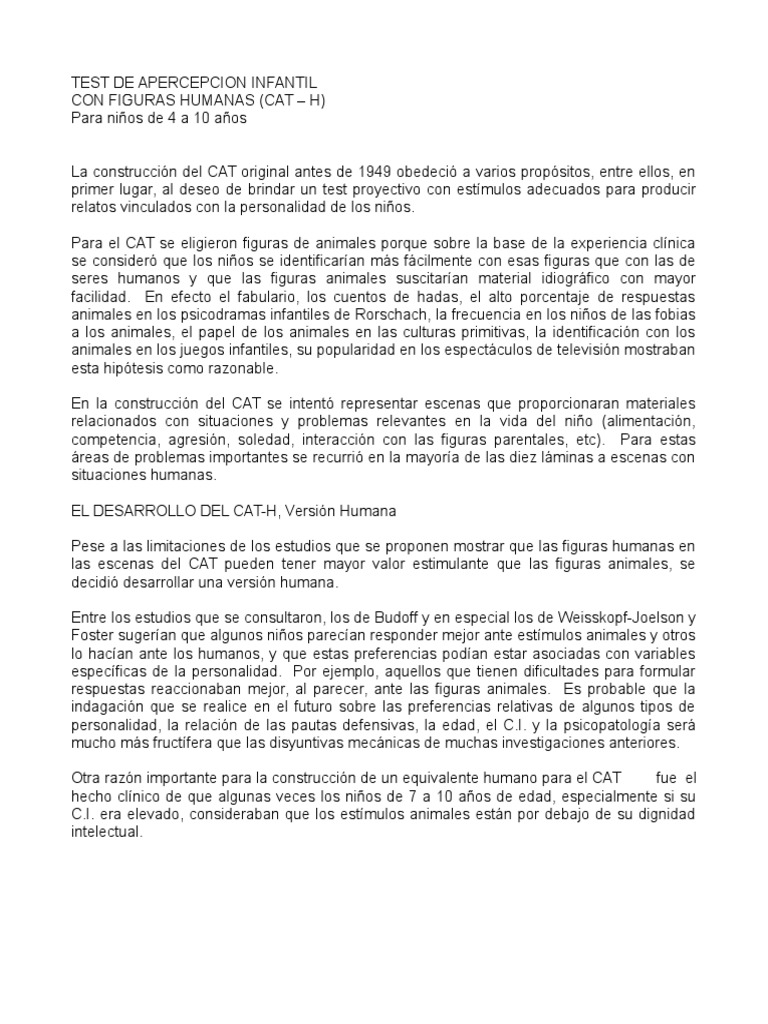 Cat H Protocolo | PDF | Cociente de inteligencia | Homo Sapiens