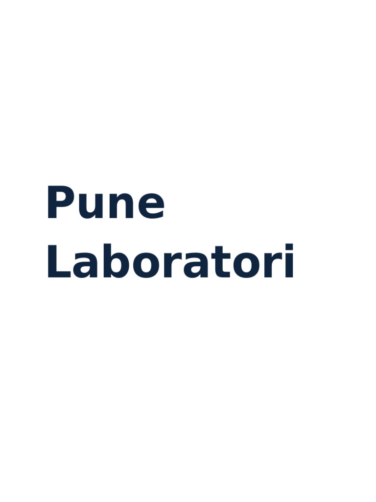 Pune Laboratori | PDF