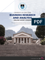 Uct Business Research and Analysis Short Course Information Pack