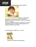 Atividades Para Estimular Bebês Em Creches e Berçários