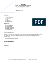 Cost - Volume-Profit Analysis Supplementary Notes