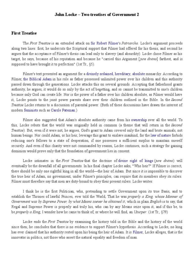 John Locke Two Treatises of Government PDF John Locke Property