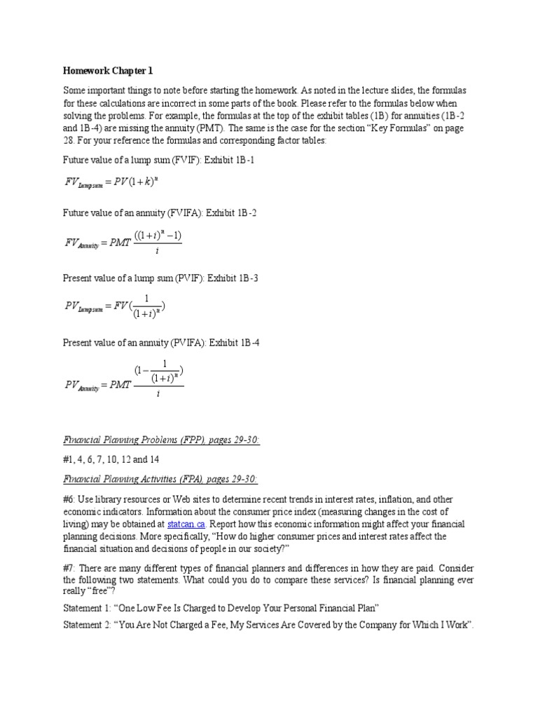 Chapter 1 Homework | PDF