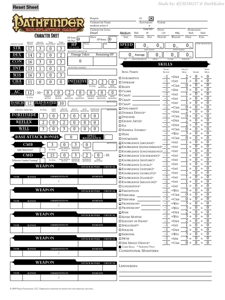 Character Sheet Generator Role Playing Tabletop Games
