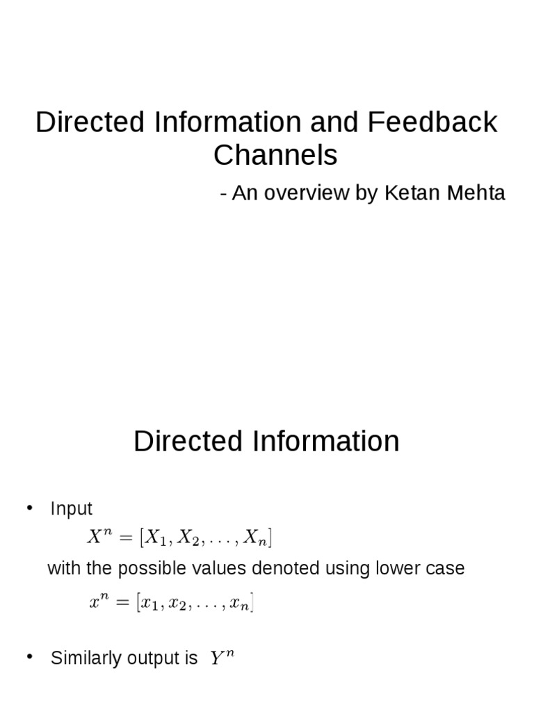 Directed Information and Feedback Overview | PDF | Teaching Methods ...