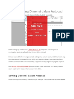 Cara Setting Dimensi Dalam Autocad