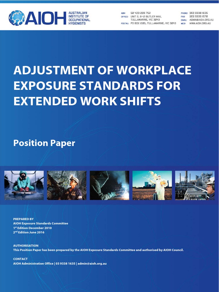 Adjustment Of Workplace Exposure Standards For Extended Work Shifts