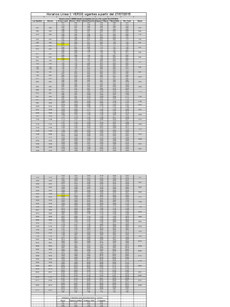 Horarios C Verde | PDF