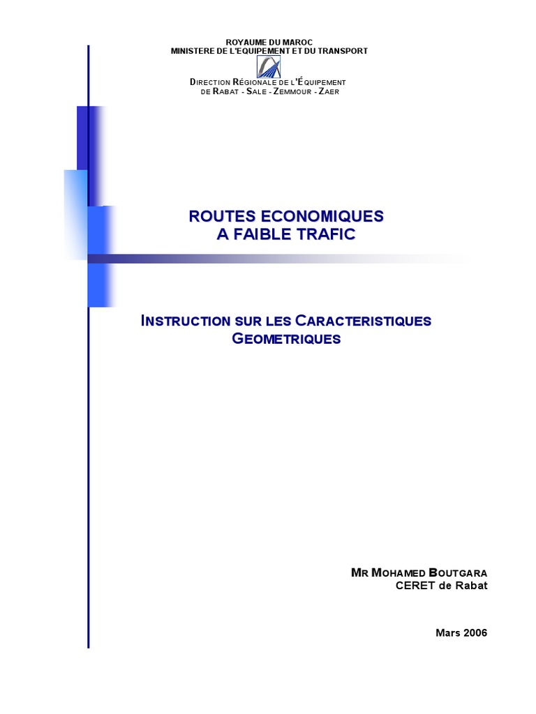 Route Economique A Faible Trafic | PDF | Mesure géométrique | Géométrie ...