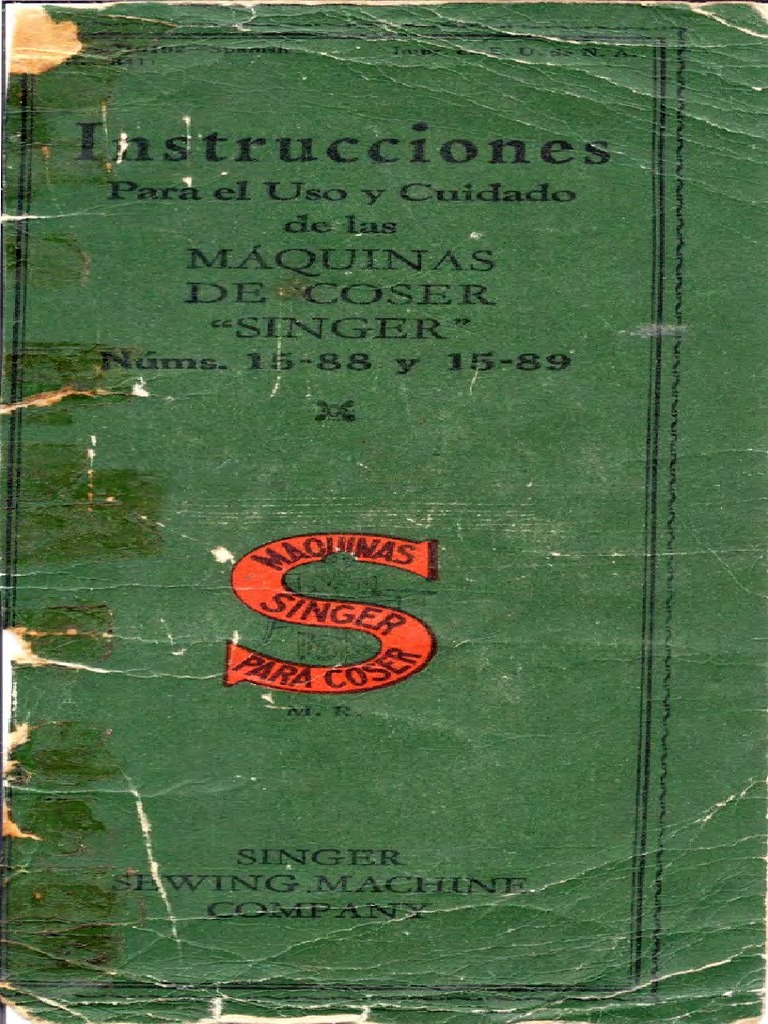 Manual de Usuario Máquina de Coser Singer 1588 y 1589 de 1940