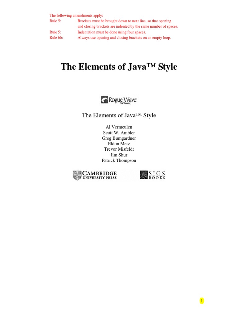 The Elements of Java Style | PDF | Class (Computer Programming ...