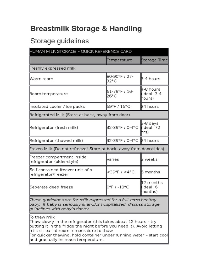 Breastmilk Storage Refrigerator Breastfeeding