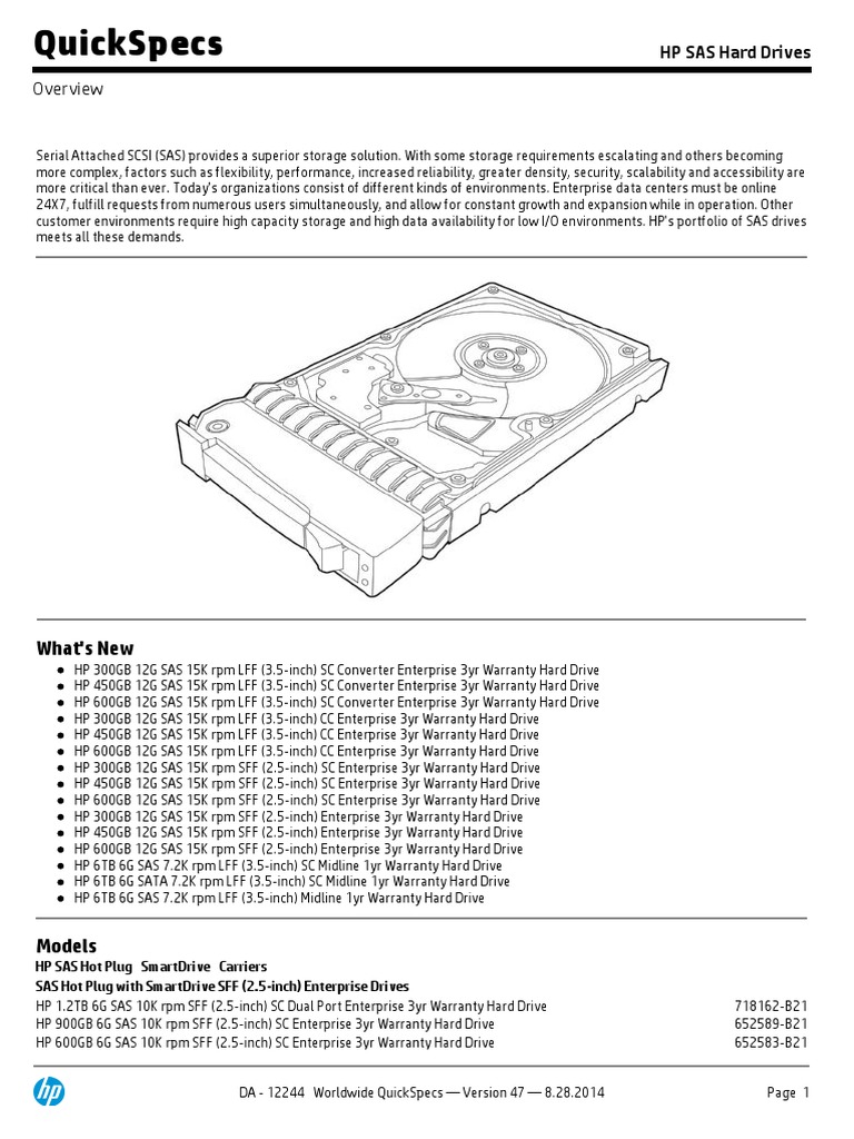 Quickspecs: What'S New | PDF | Hard Disk Drive | Solid State Drive