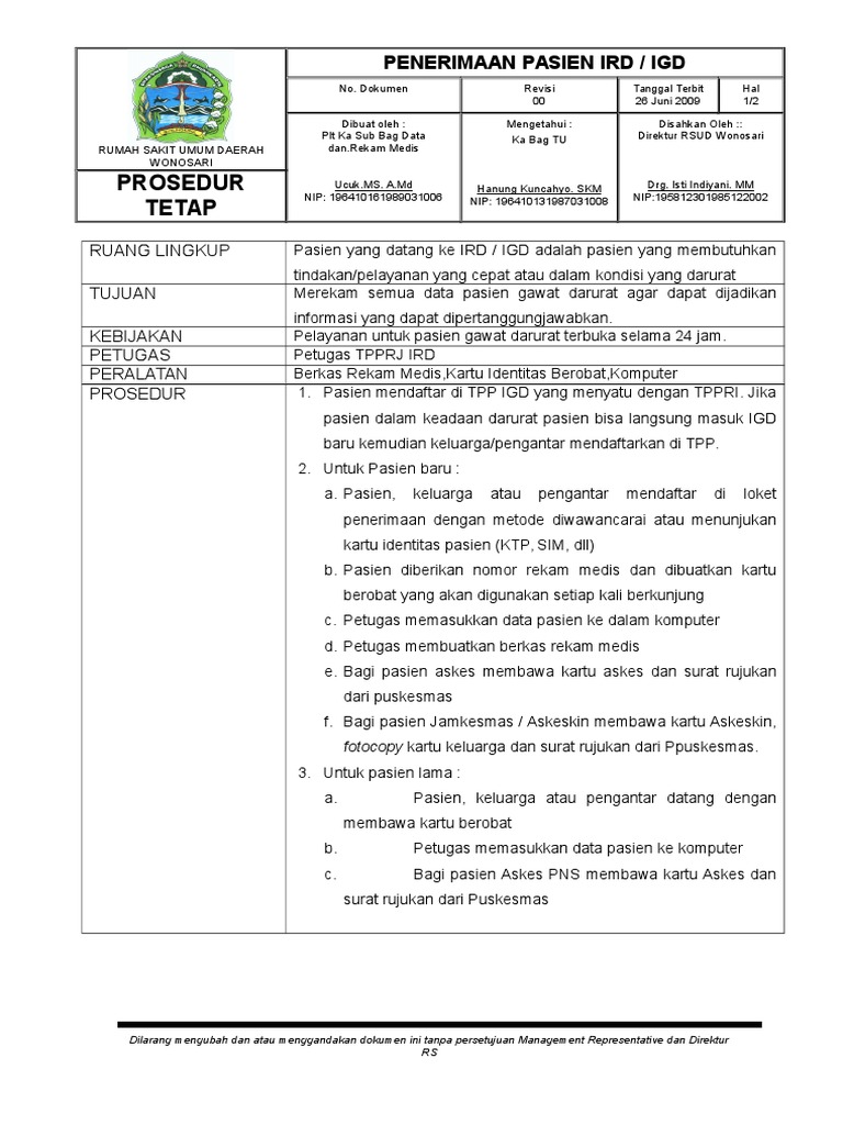 Flowchart PENERIMAAN PASIEN IGD | PDF