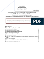 ICSE Board Class X Geography Board Paper - 2015