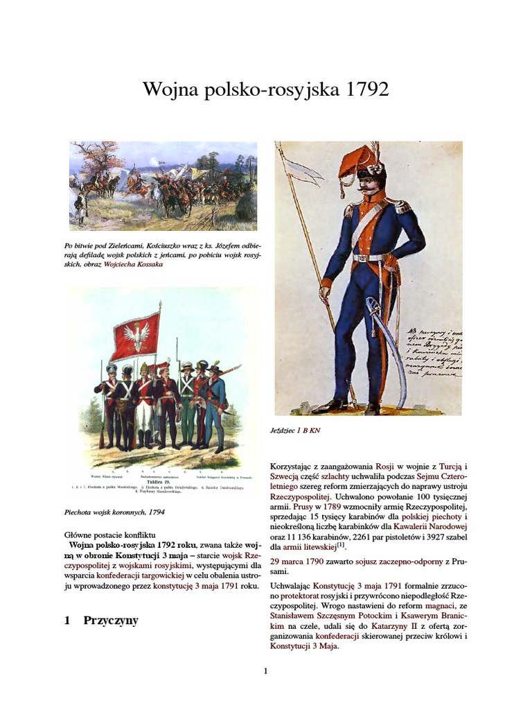 Wojna PolskoRosyjska 1792 PDF