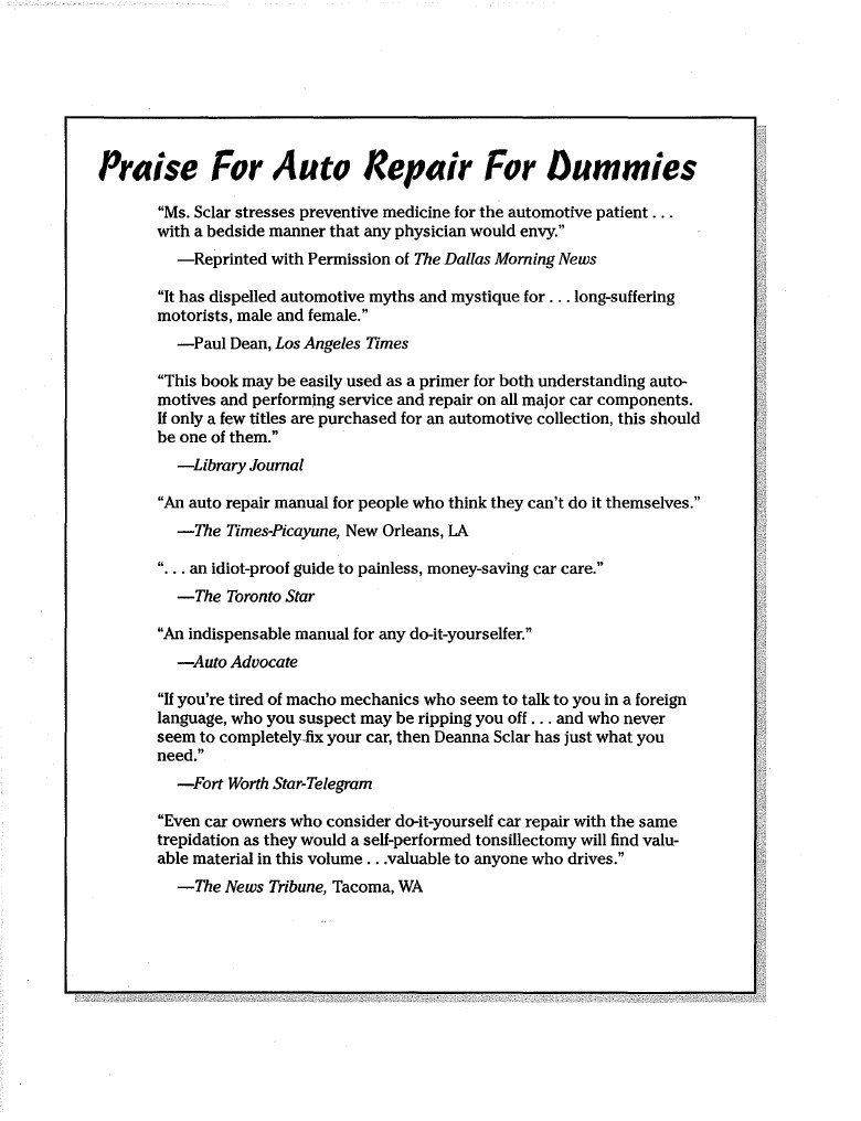 Auto Repair for Dummies Carburetor Throttle