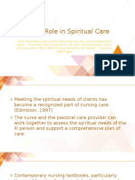 Role in Spiritual Care