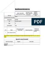 Material Movement Authorization Form