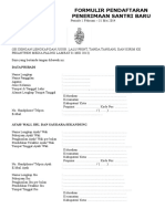 Formulir Pendaftaran Penerimaan Santri 2014