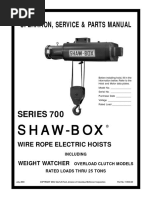 Manual Shaw-Box SERIE 700 PDF