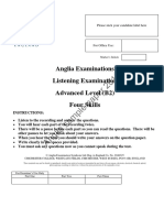 Paper 2015: Anglia Examinations Listening Examination Advanced Level (B2) Four Skills