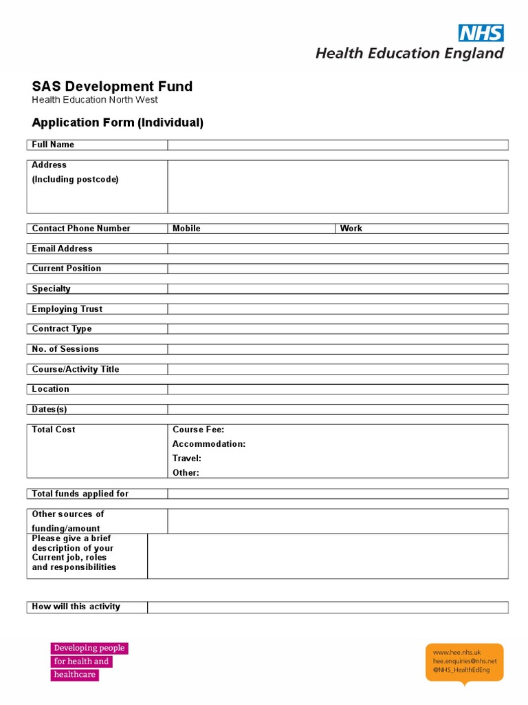 SAS Development Fund Application Form | PDF